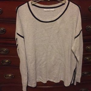 2x light grey with black piping sweater